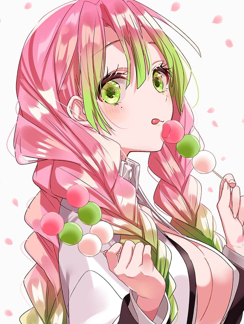 Eating, head, kimetsu_no_yaiba, pink, kimetsu, anime HD phone wallpaper