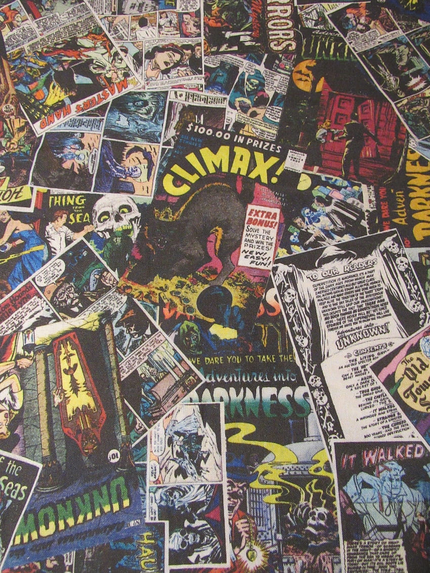 Horror Comics Panel Shirt Taglia da piccola a 6XL Vintage Horror, Vintage Horror Comic Sfondo del telefono HD