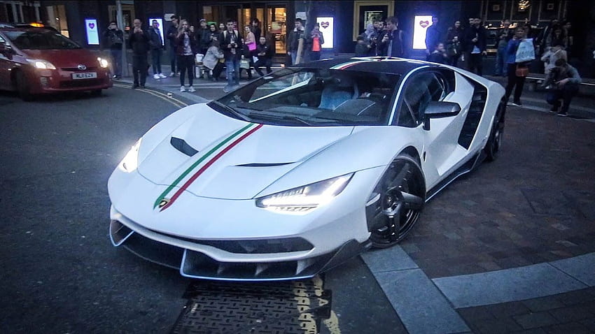 Безумно бяло Lamborghini Centenario забелязано в Лондон HD тапет