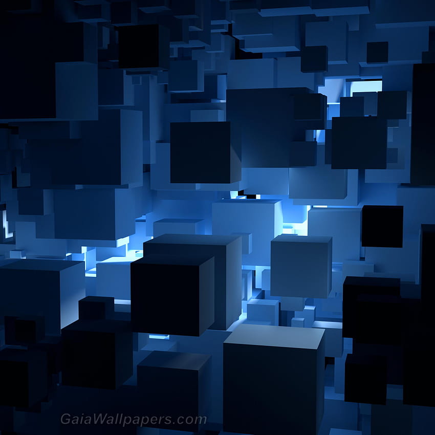 Virtual World Of Blue Cubes - Fond D Écran Virtuel - - HD phone ...