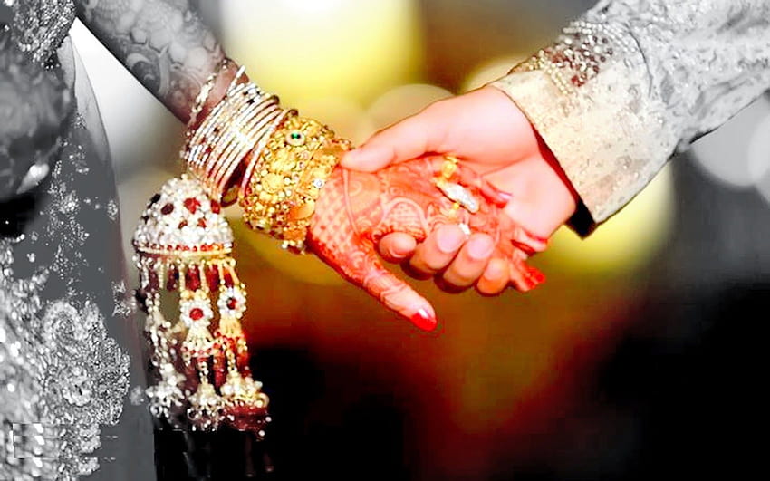 Фон на брака, сватбени ръце HD тапет