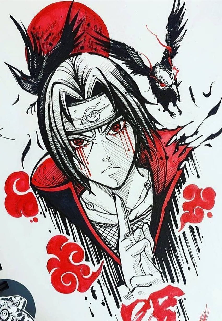Learn How to Draw Itachi Uchiha from Naruto Naruto Step by Step  Drawing  Tutorials