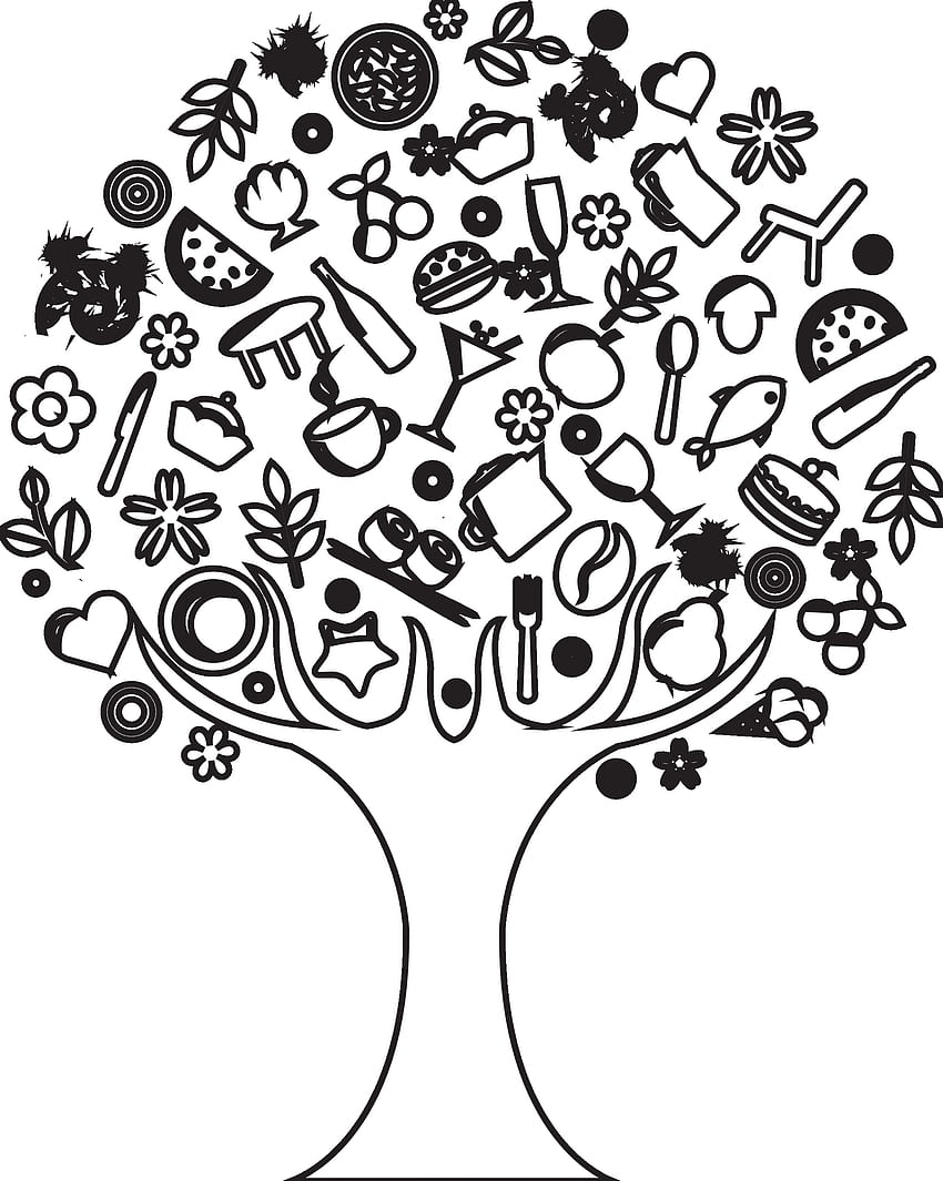 Black And White Tree Drawing, Clip Art, Clip Art on Clipart Library, Black and White Modern Art HD phone wallpaper