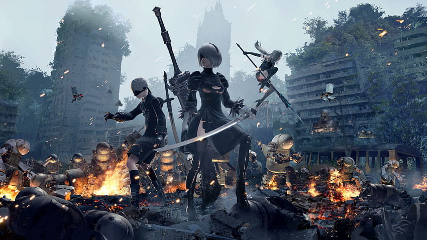 MB9S, 2B and A2. from Nier: Automata HD wallpaper