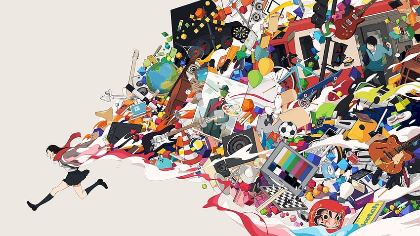 Siswi lari dari imajinasinya - Anime Wallpaper HD