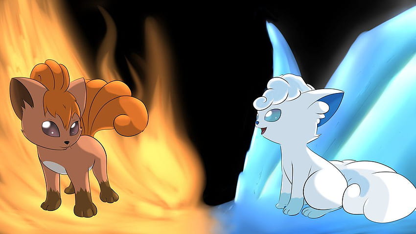Vulpix fire and ice , Pokémon Alolan Vulpix HD wallpaper