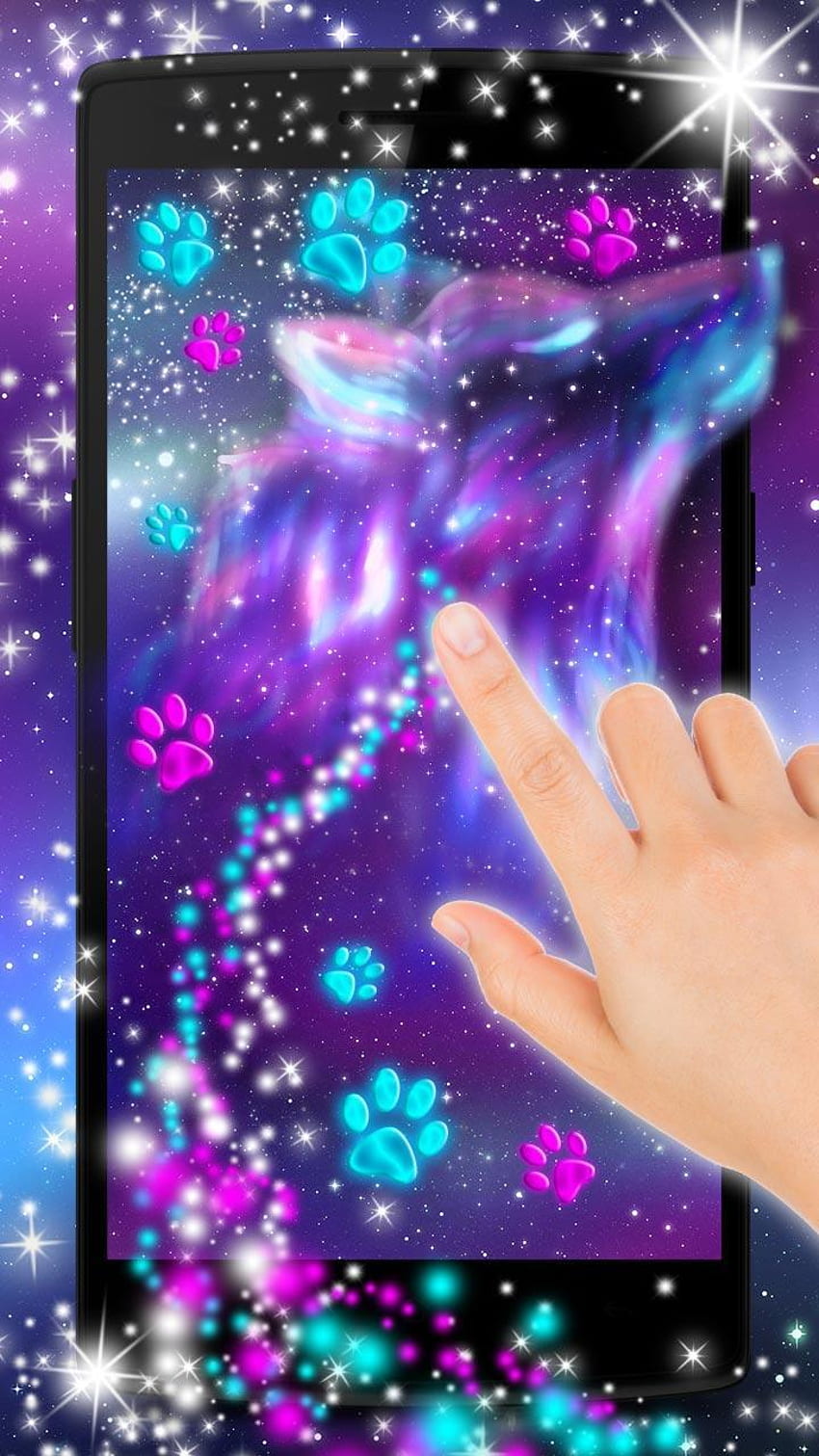 Night Sky Spirit Wolf Live for Android, Purple Spirit Wolf HD phone wallpaper