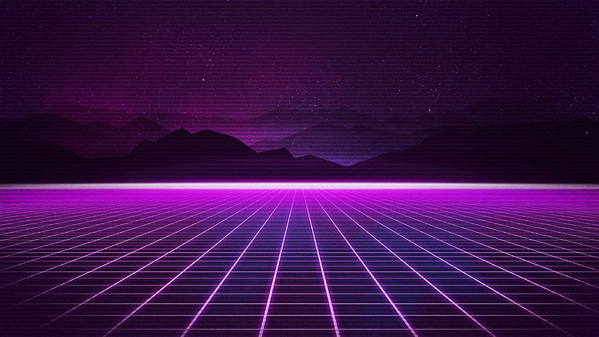 Neon, Synthwave, Retrowave, Grid, Mountains, Purple, , Creative Graphics,. for iPhone, Android, Mobile and HD wallpaper