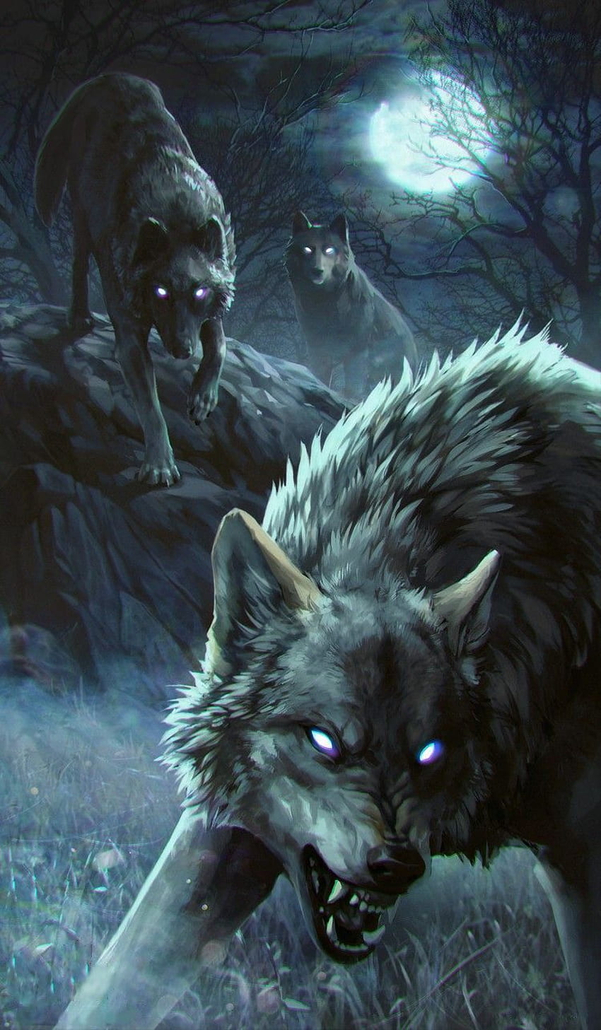 The Lunar Wolf - LORD SUKO - Digital Art, Animals, Birds, & Fish, Wolves -  ArtPal