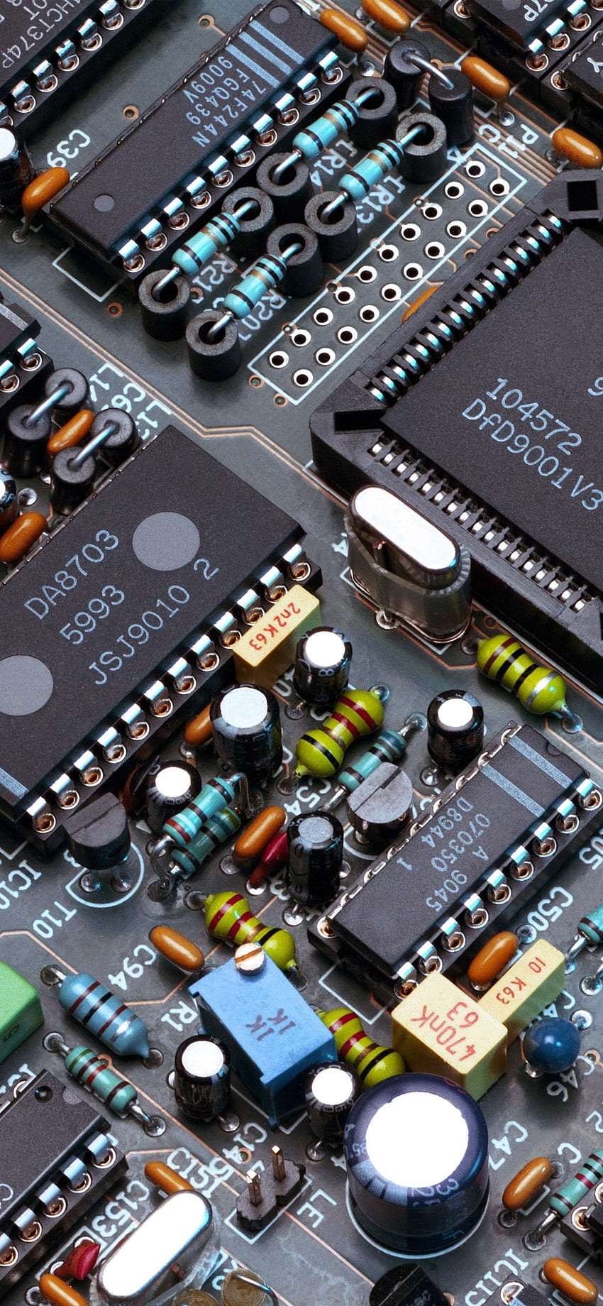 Електронни компоненти, чипове, PCB HD тапет за телефон