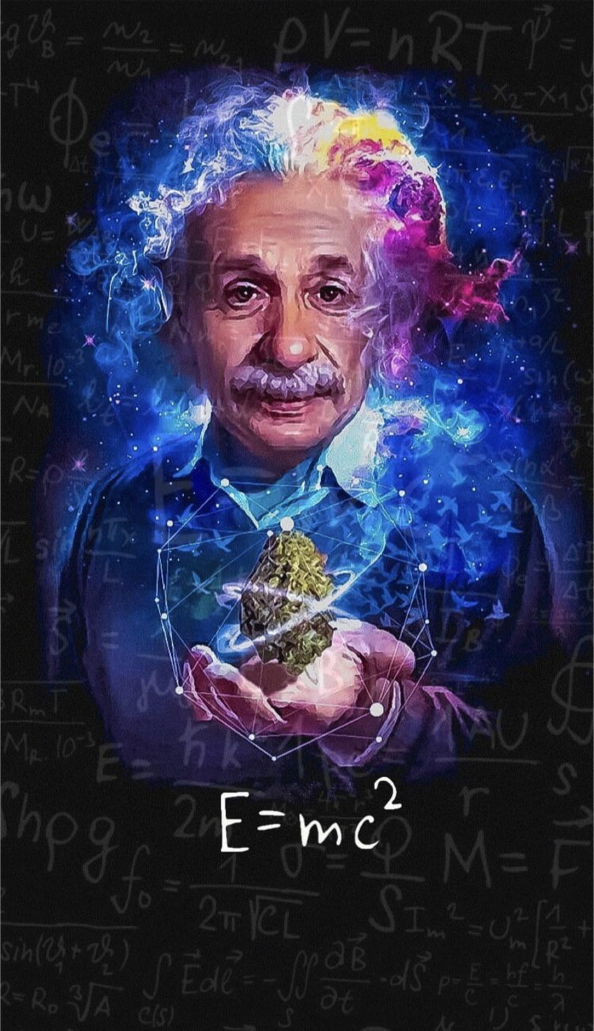 아인슈타인 아트. 아인슈타인. 수학 예술, 과학 예술 작품, 물리학 포스터, 아인슈타인 그래피티 HD 전화 배경 화면