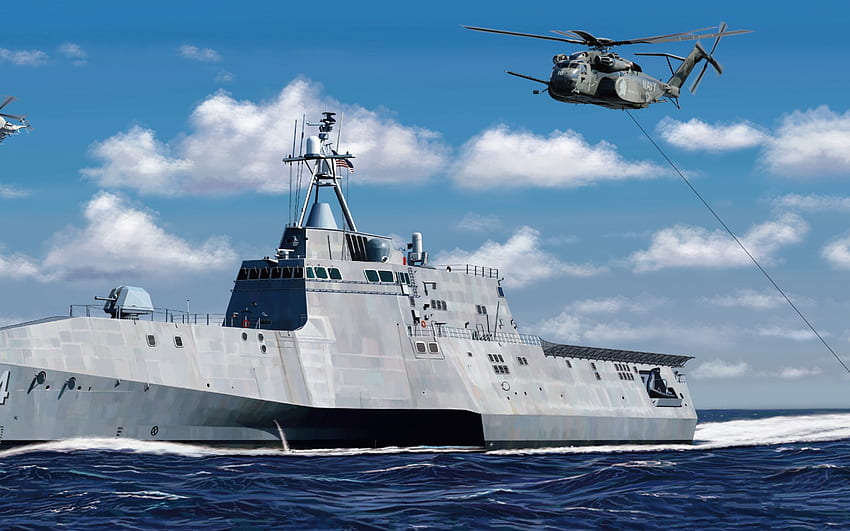 USS Coronado, LCS-4, American Littoral Combat Ship, Da Marinha dos EUA, navios de guerra, navios pintados papel de parede HD