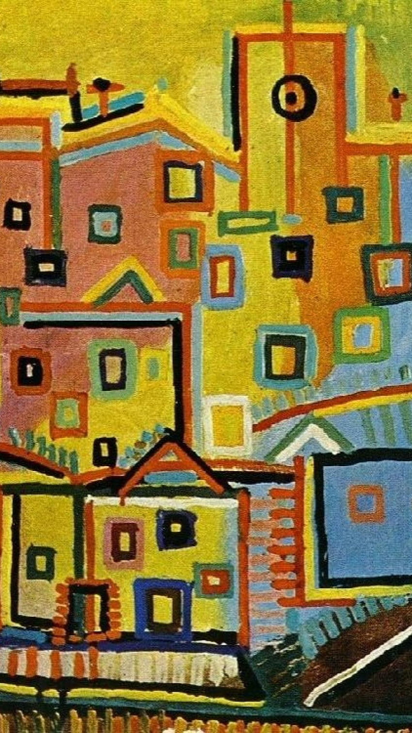 Села с произведения на изкуството Пабло Пикасо традиционно село на изкуството HD тапет за телефон