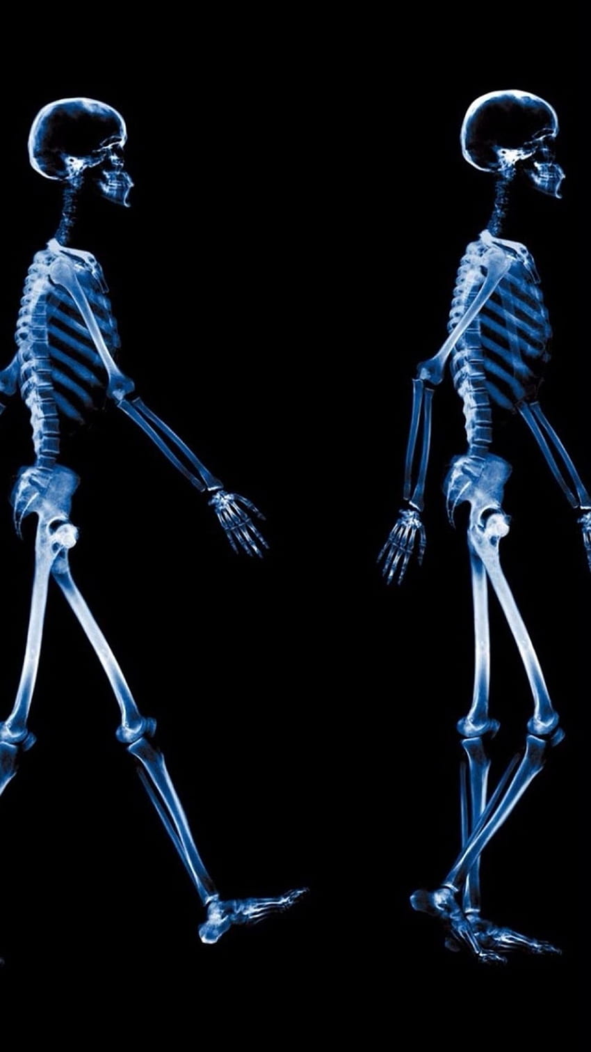 Rayons X abstraits marche squelette humain foncé Fond d'écran de téléphone HD