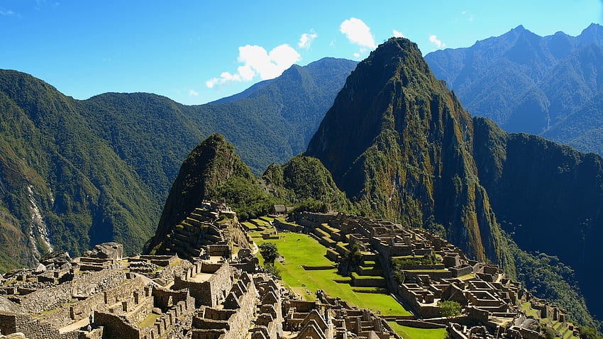 Machu Picchu -, Machu Picchu tło na nietoperzu, Peru Tapeta HD