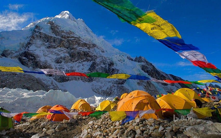 사우스 베이스 캠프, 에베레스트 산, 네팔 © David Noyes Danita HD 월페이퍼