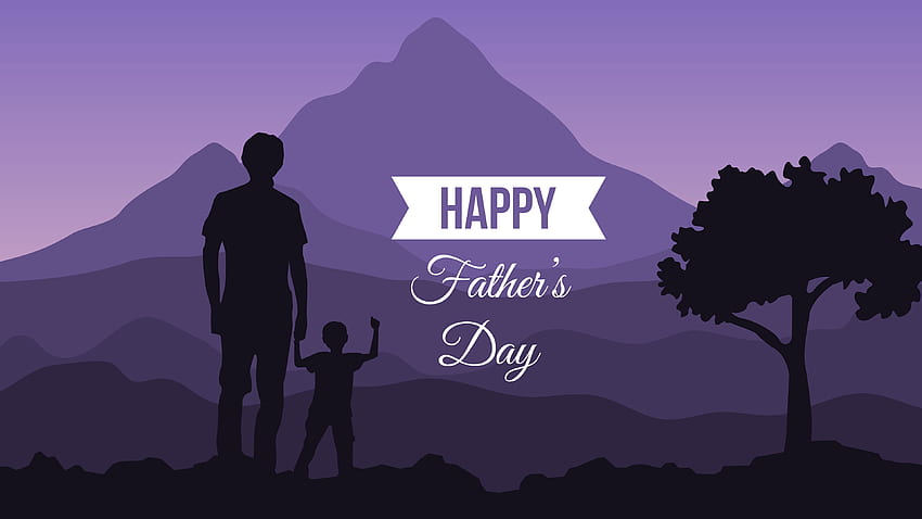Dad and Son, father, silhouette HD wallpaper