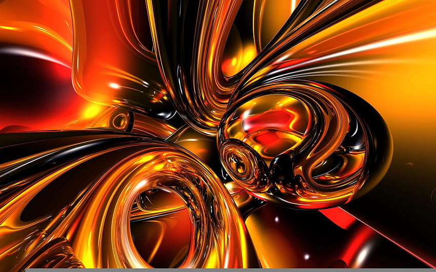 orange, black, and yellow abstract HD wallpaper
