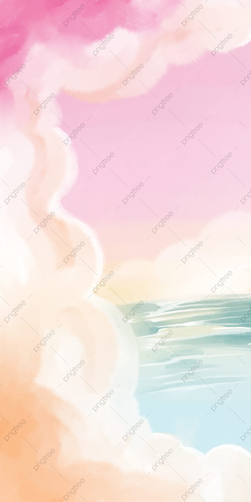 Beautiful Dream Watercolor Mobile Phone Background, Yellow Clouds, Pink Clouds, Watercolor Cloud Box Background for , Watercolor Clouds HD phone wallpaper
