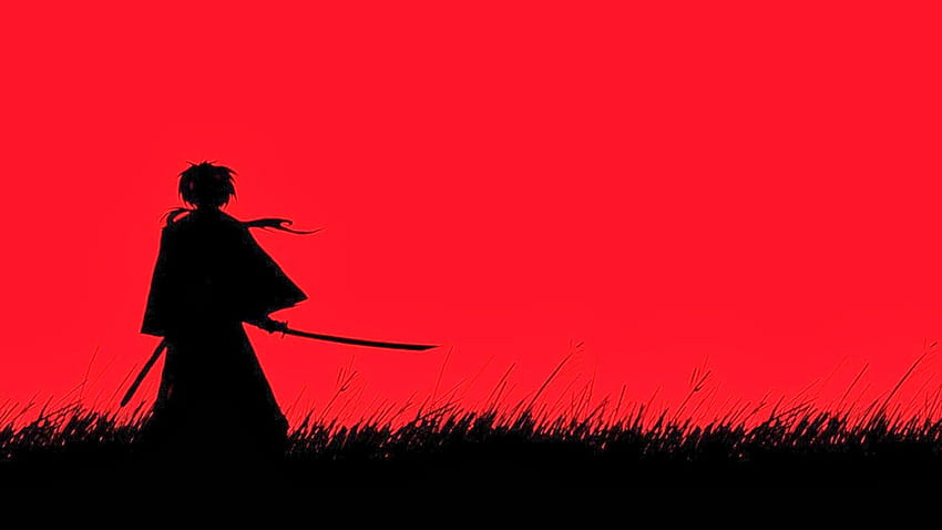 Samuray X Kenshi Siyah & Kırmızı - HD duvar kağıdı