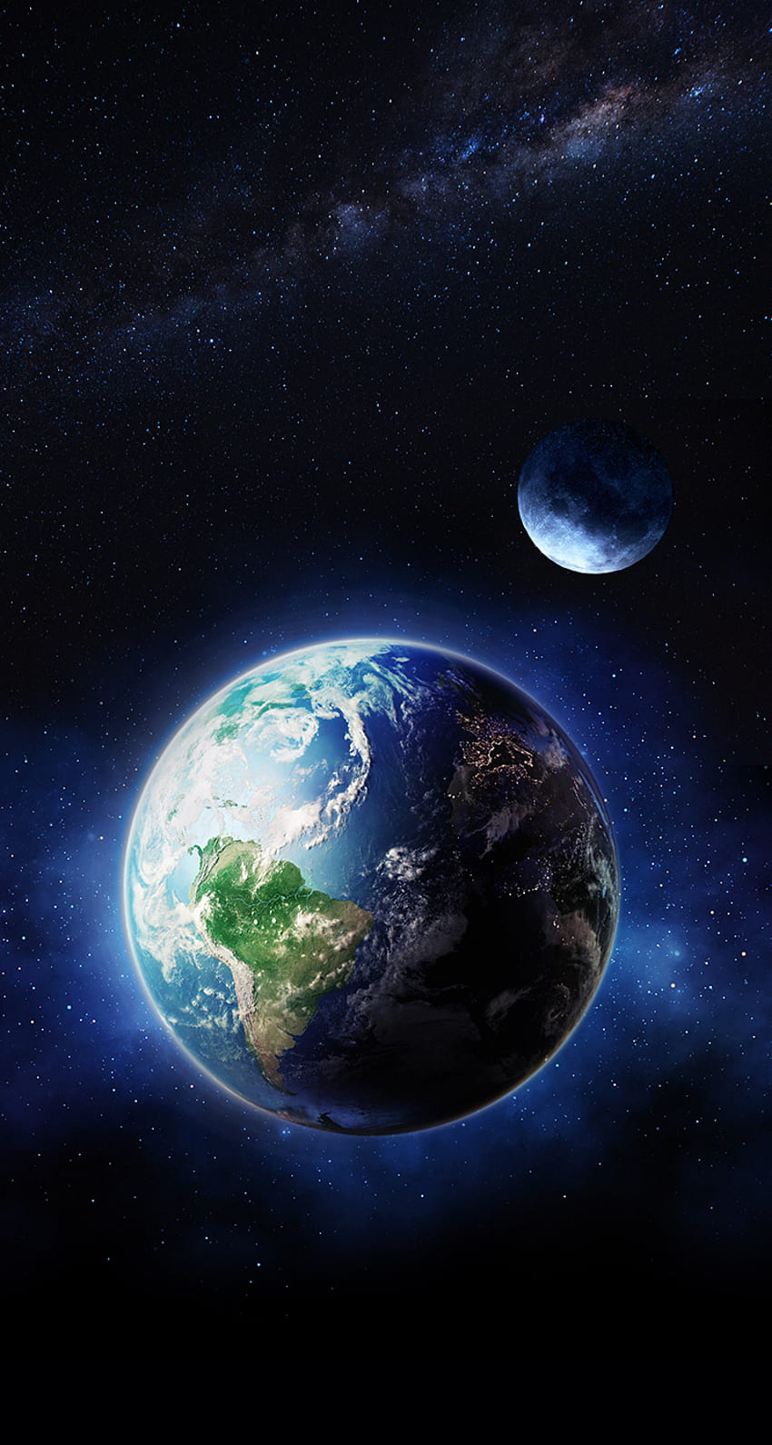 Earth and Moon . earth, iPhone earth, space HD phone wallpaper