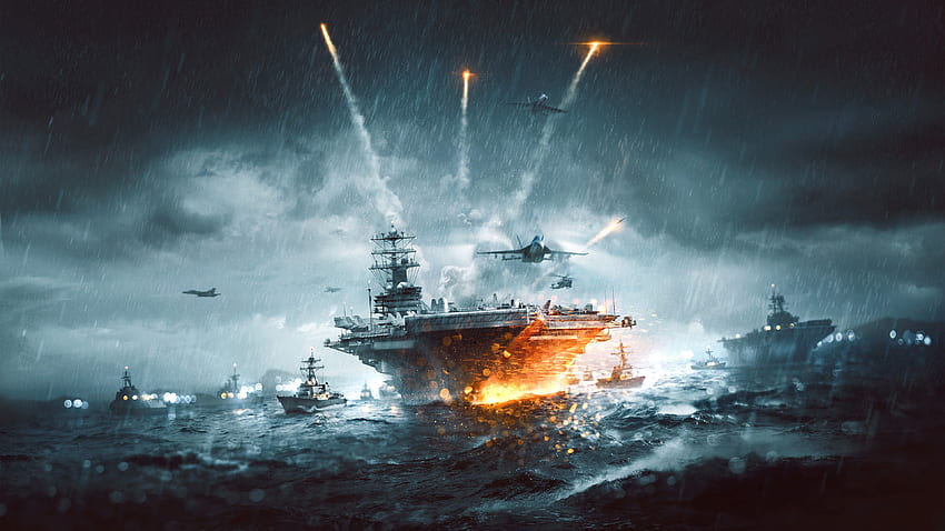 Warship, battle, video game HD wallpaper