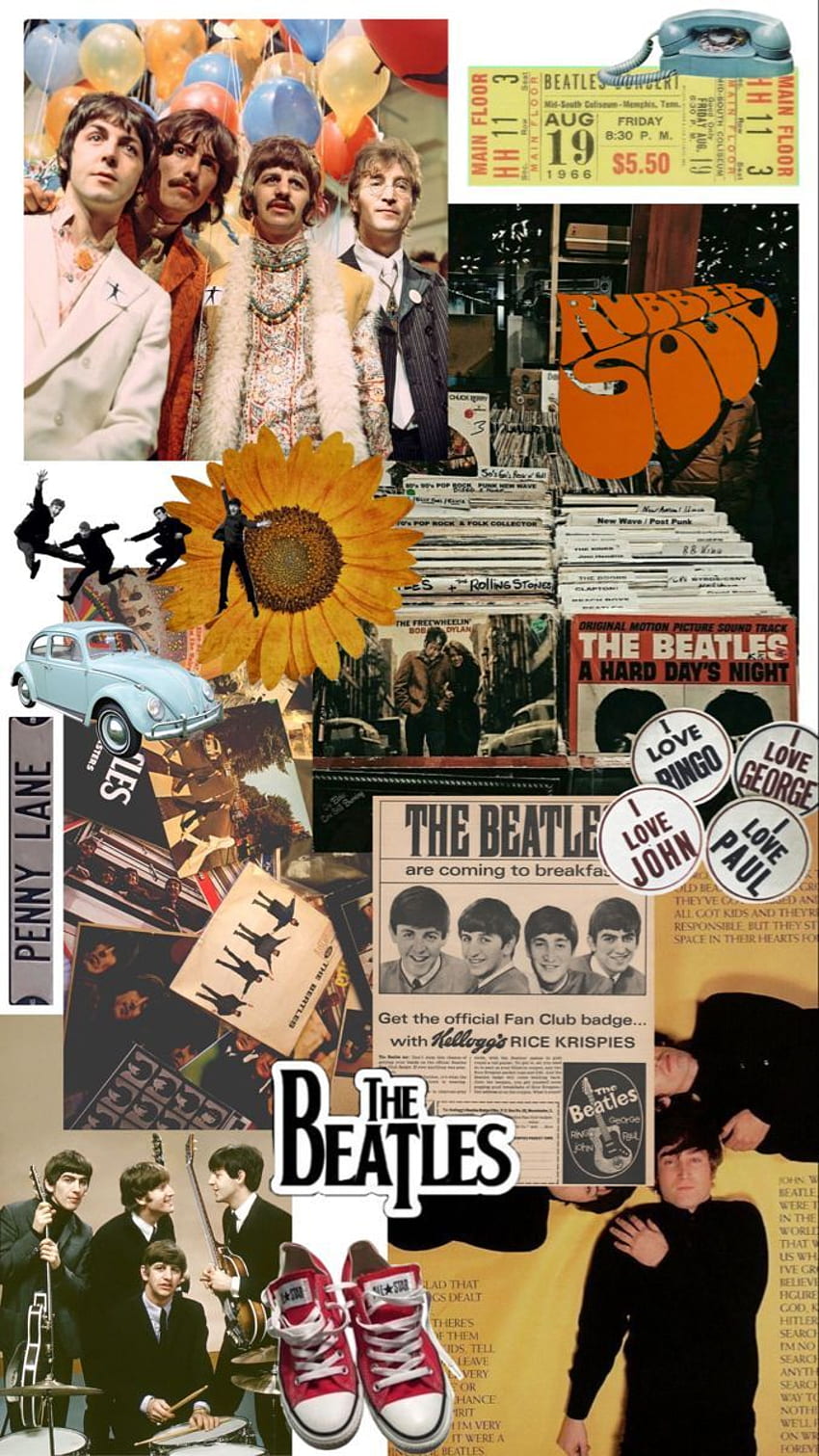 beatles . Beatles, Musikcollage, Beatles-Plakat, ich liebe Rock and Roll HD-Handy-Hintergrundbild