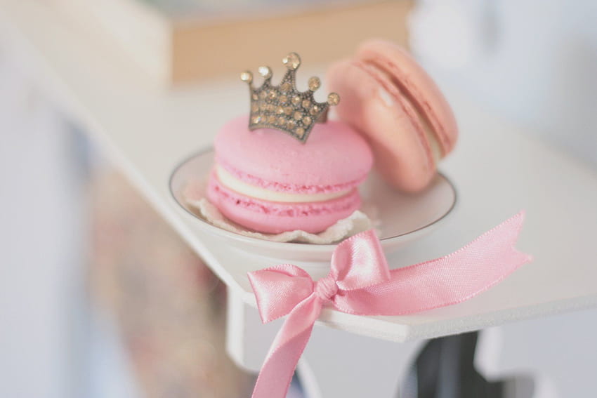 Mood Food Sweet Cake Cookies Pink Crown Dish Bow Belt - Pink HD wallpaper