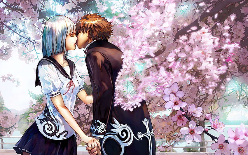 Anime Kiss - Love Anime Cute Couple -, Romantic Cute Couples HD wallpaper