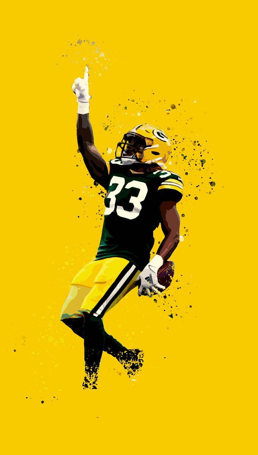 Download Aaron Jones of the Green Bay Packers on the move Wallpaper   Wallpaperscom