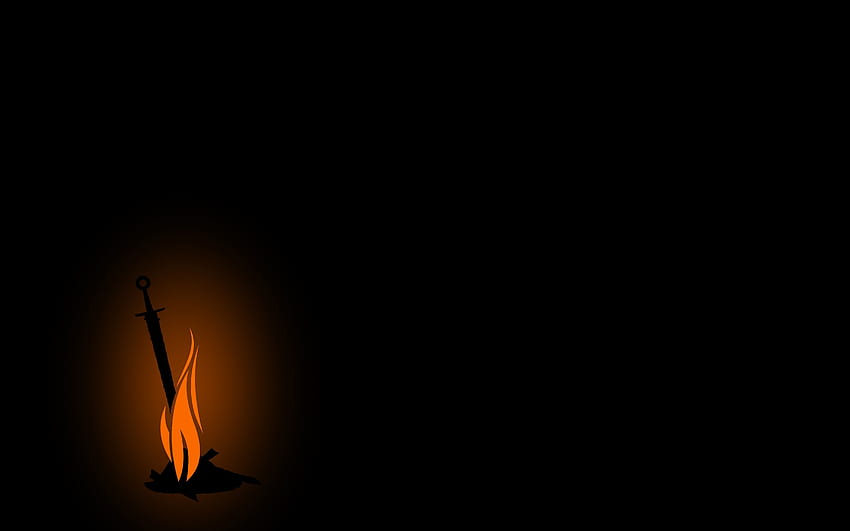 Dark Souls, Video Games, Fire, Sword, Simple Background, Minimalism / and Mobile Background HD wallpaper