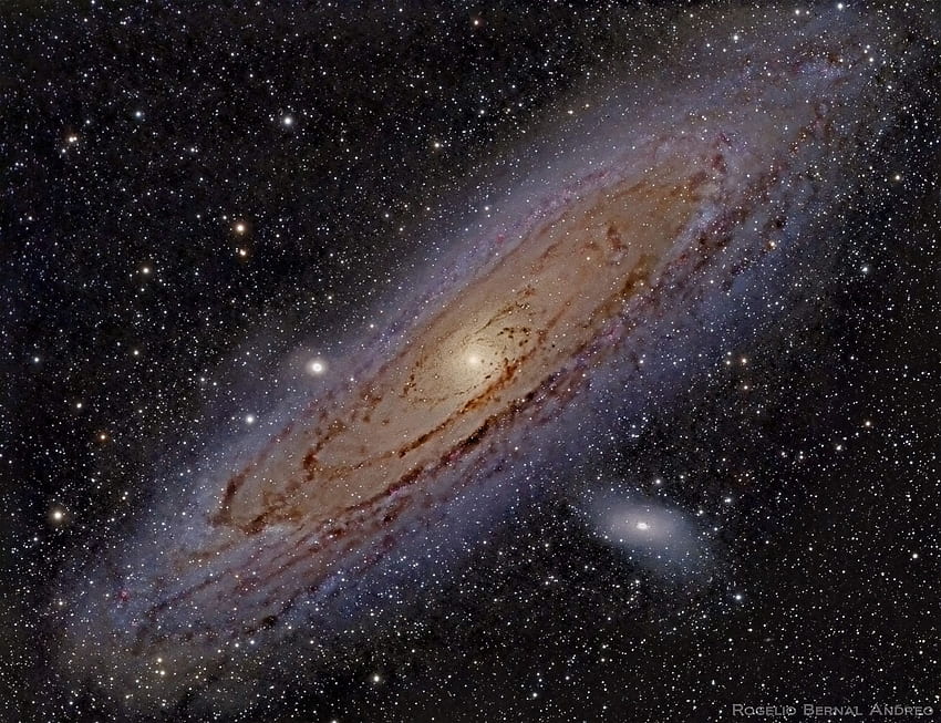 Галактика Андромеда. Галактика Андромеда, галактика, спирална галактика, Андромеда Хъбъл HD тапет