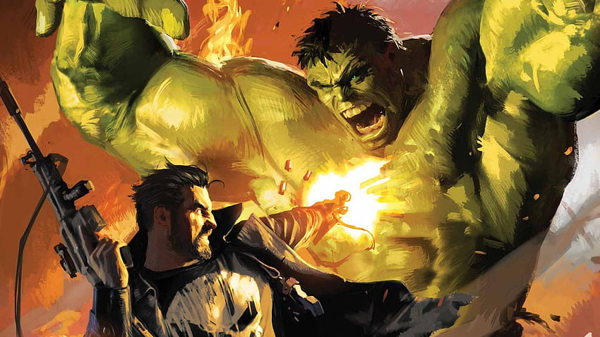 hulk, comic, Character, The, Punisher, Artwork, Marvel, Comics / and Mobile Background HD wallpaper