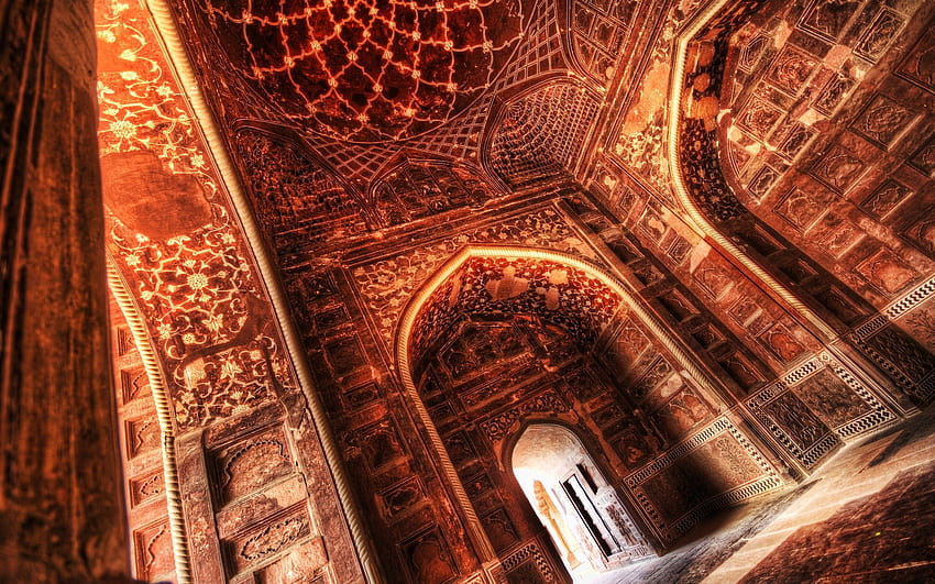 Architecture hall India interior palace ceiling, Persian Architecture HD wallpaper