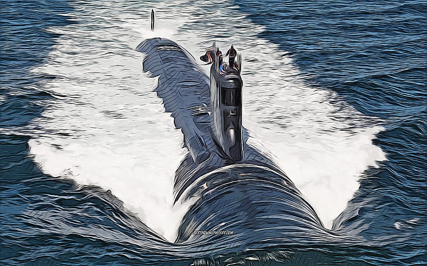 USS Illinois, , векторно изкуство, SSN-786, подводници, ВМС на САЩ, армия на САЩ, абстрактни кораби, боен кораб, ВМС на САЩ, Вирджиния клас, USS Illinois SSN-786 HD тапет