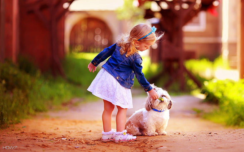 Girl with cute dog friendship . gallery HD wallpaper | Pxfuel