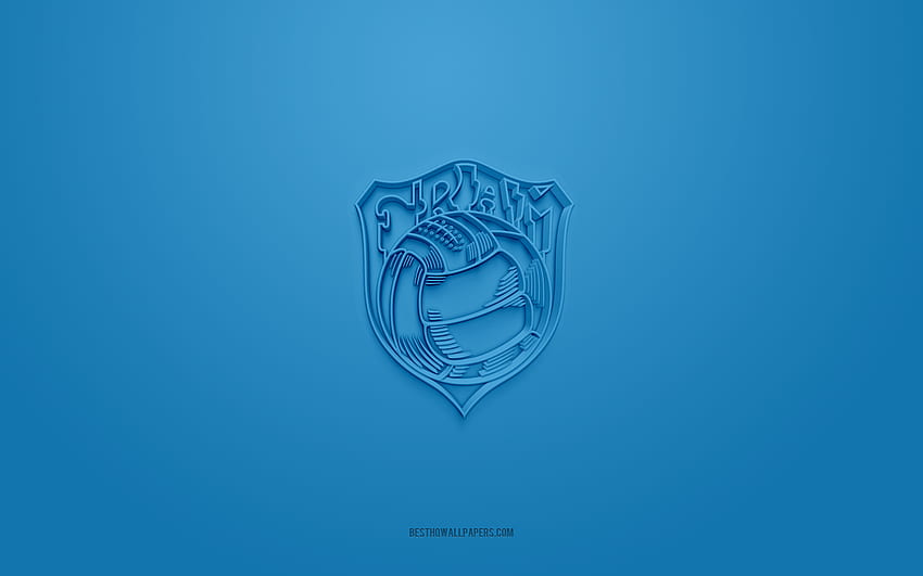 Fram Reykjavik, creative 3D logo, blue background, Besta-deild karla, 3d emblem, Icelandic football club, Iceland, 3d art, football, Fram Reykjavik 3d logo HD wallpaper