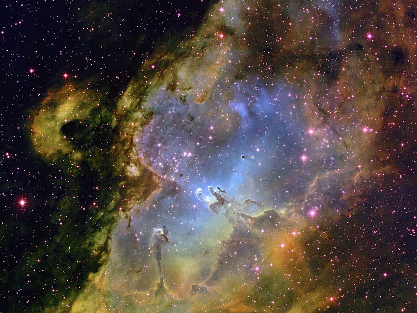 Nebulosa al neon, spazio, colori, stelle, galassia Sfondo HD