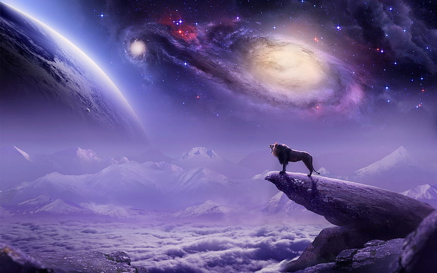 Lion Planet Mountains Art Fantasy Space - Leo Zodiac -, Leo Constellation HD wallpaper
