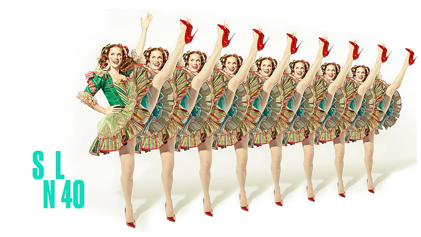 Amy Adams, actress, woman, dancer, snl, girl, dress, stilettos, can can, yellow, green, red, redhead HD wallpaper