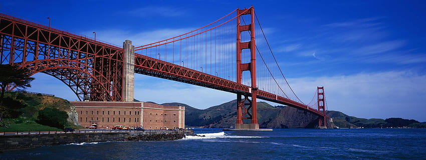 Golden Gate Bridge [3200 x 1200]. Golden Gate, Golden Gate Bridge, Ponte, Ponti Famosi Sfondo HD