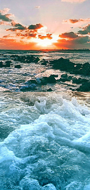 Rocky Beach Coast Waves Playa De Portio Spain 4K Wallpaper iPhone HD Phone  4520f