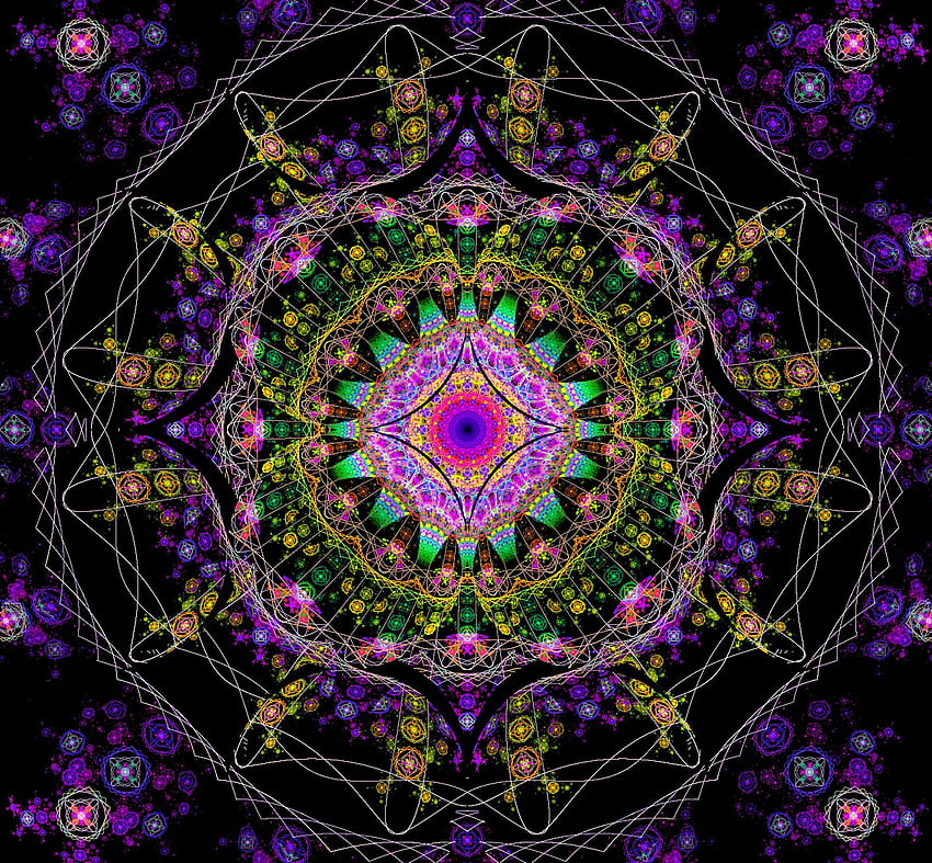fractal, mandala, colorful, ornament : : High Definition : Fullscreen HD wallpaper