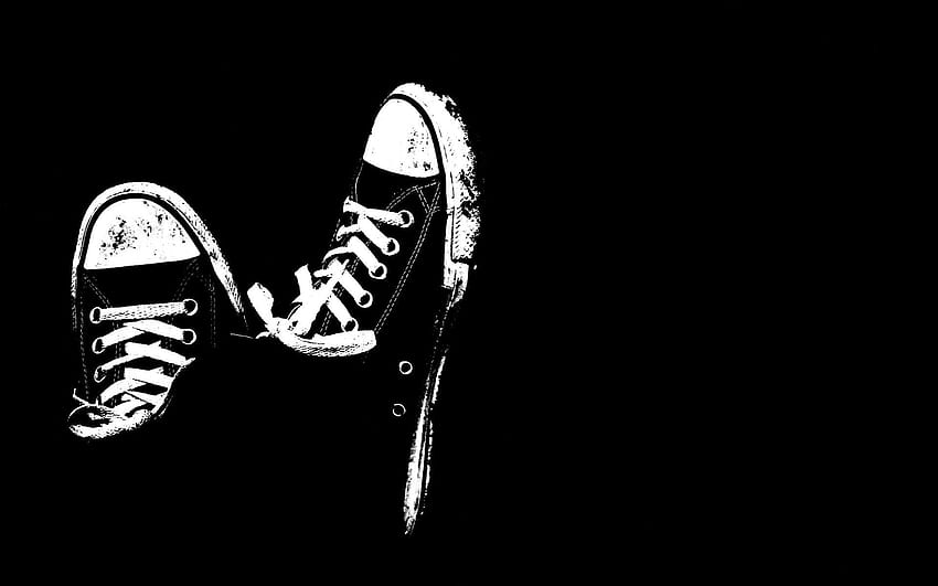 : Sepatu Converse All Star Hitam Putih, Sepatu Kets Wallpaper HD