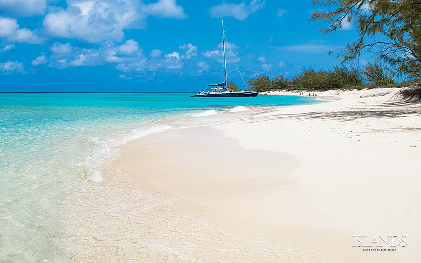 해변: 아름다운 리조트 Caicos Island 터크스 비치 제도 HD 월페이퍼