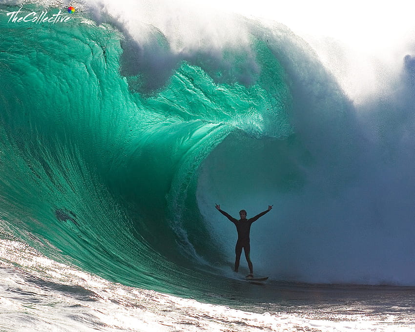 the wave, sea, surfer, ocean, wave HD wallpaper