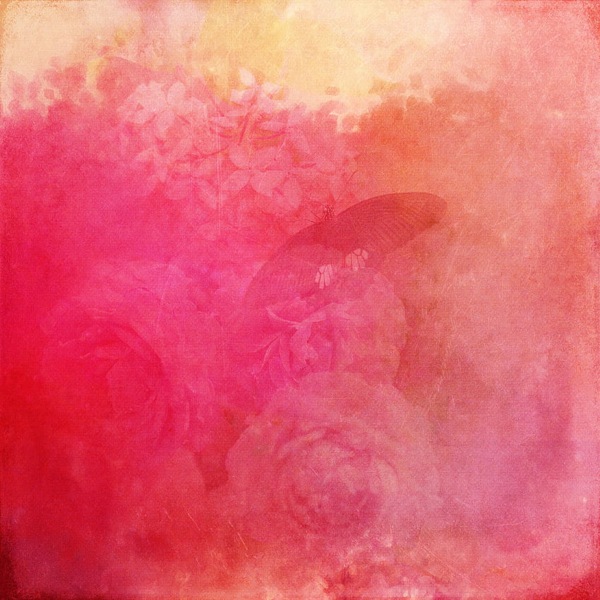 Pink, Flower, Texture, Textures, Butterfly, Paper HD phone wallpaper
