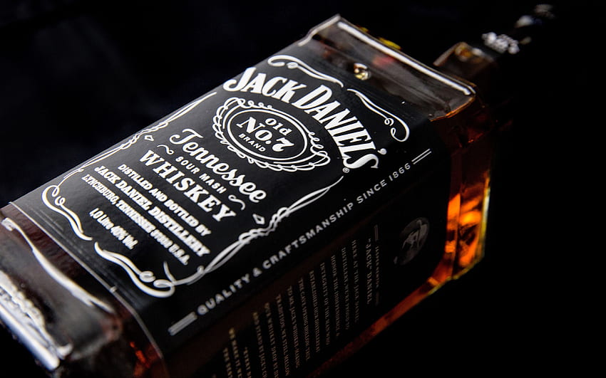 Jack Daniel's Bottle Brands Black background HD wallpaper