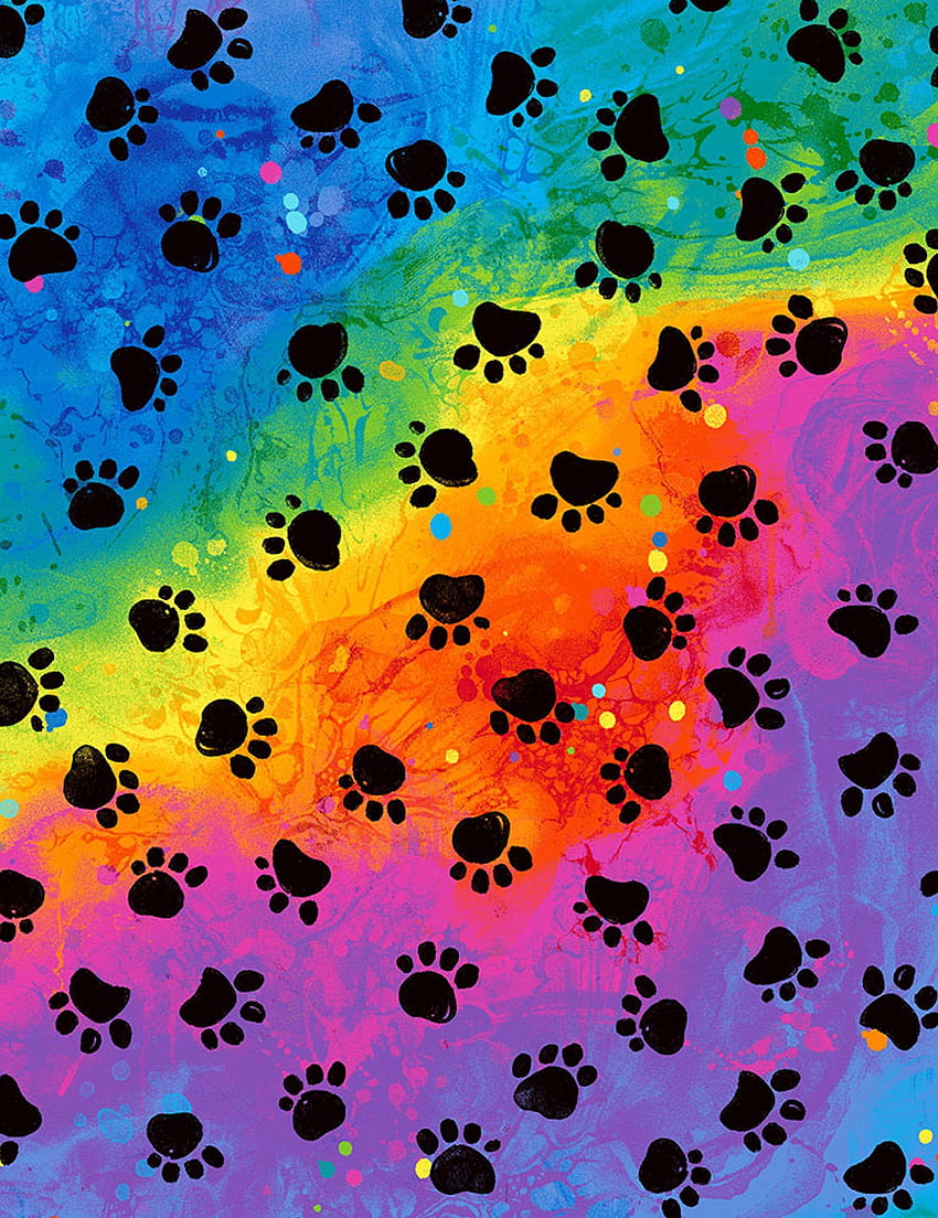 New - Meow Za! Paws - Timeless Treasures - 1 yard - More Available, Cat Paw Print HD phone wallpaper
