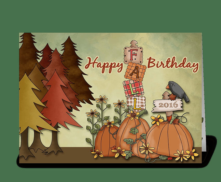 Happy Fall Birtay - Send this greeting card designed by Simply Put HD wallpaper